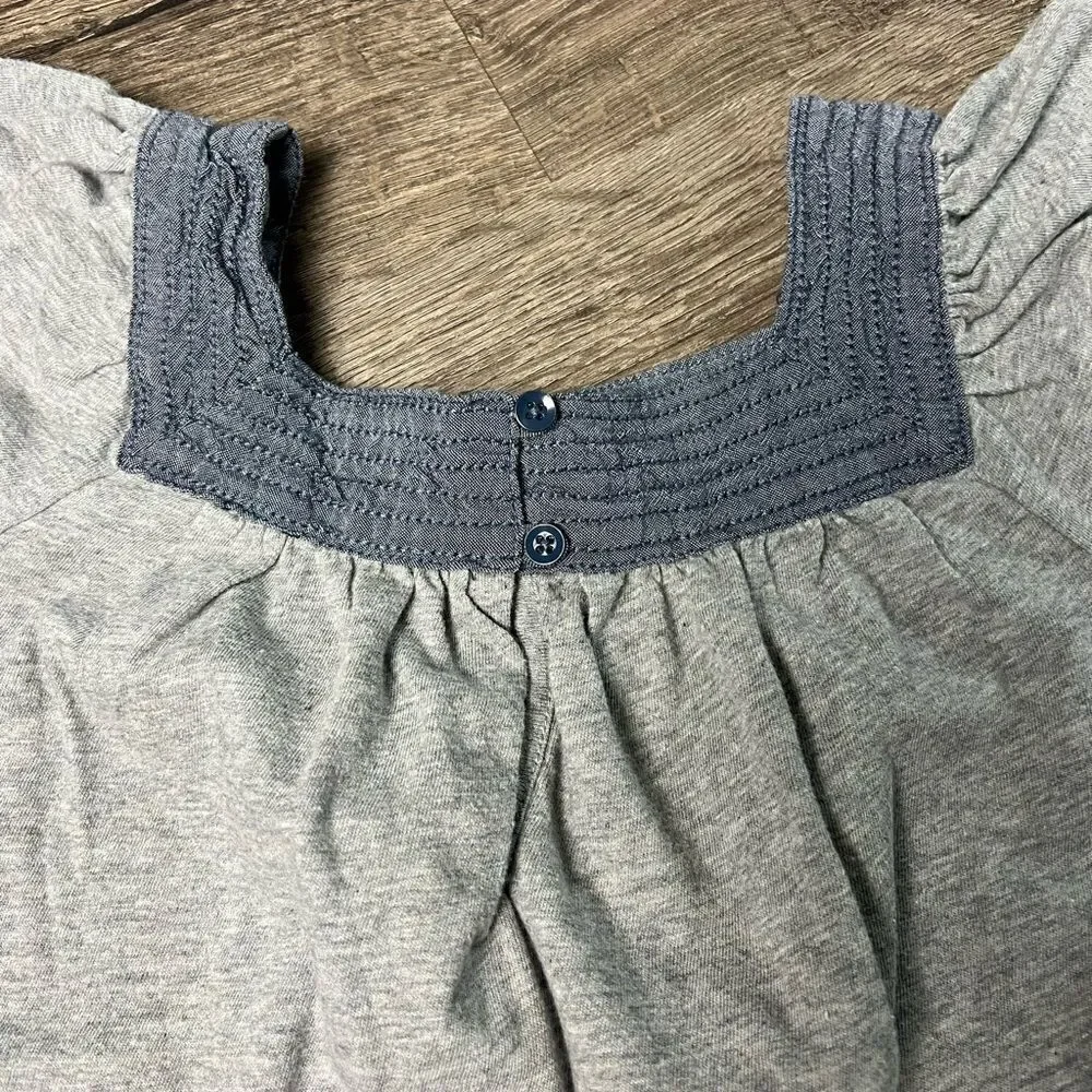 Gap Kids Girls Size S Short Sleeve Peasant Top Gray